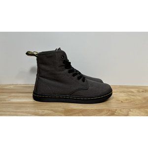 Dr. Martens Charcoal Canvas High-Top Ankle Boots